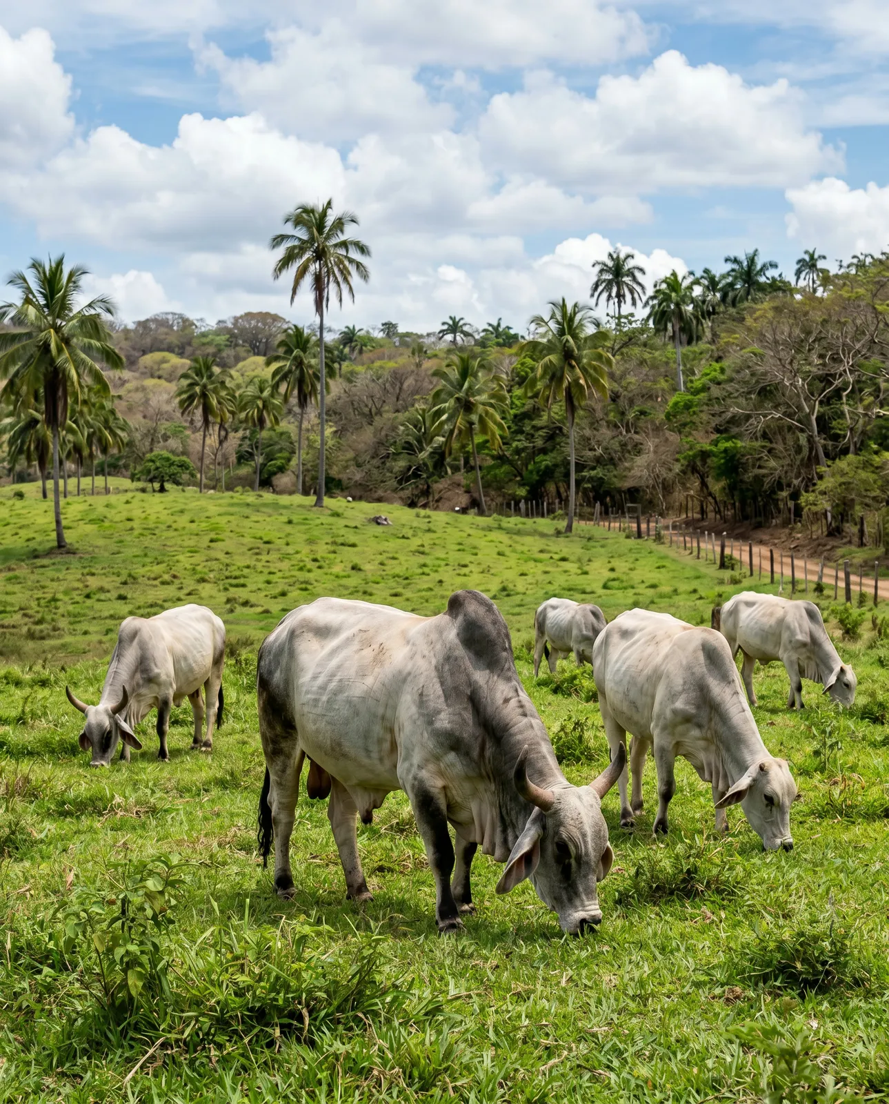 Ganado Brahman en potrero de Guanacaste